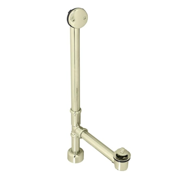 Westbrass Twist & Close Bath Waste, 22" Make-Up, 17 Ga. Tubing in Polished Brass D3221K-01 - main